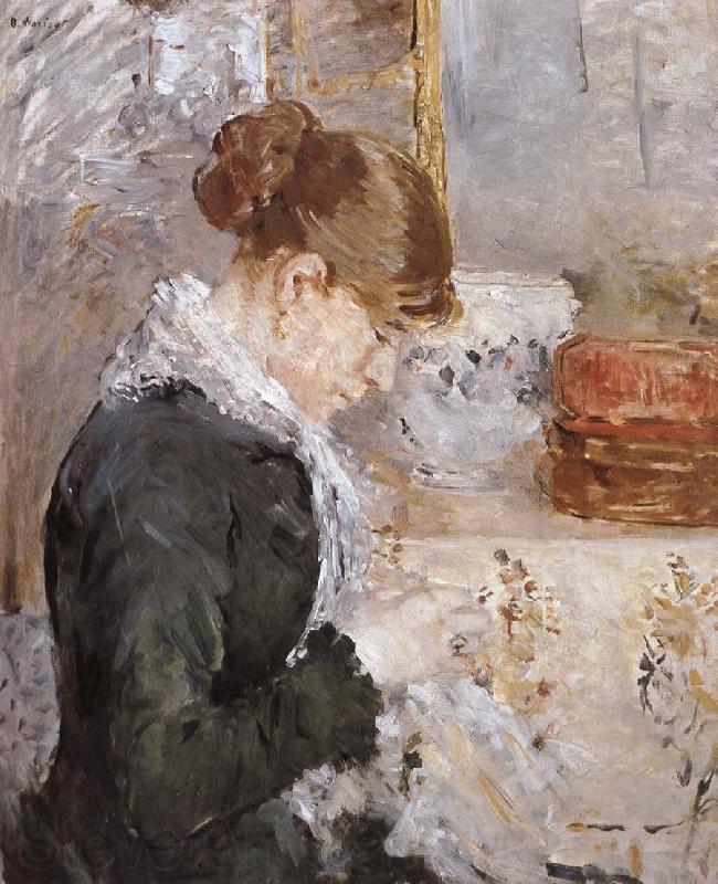 Berthe Morisot Sewing girl Norge oil painting art